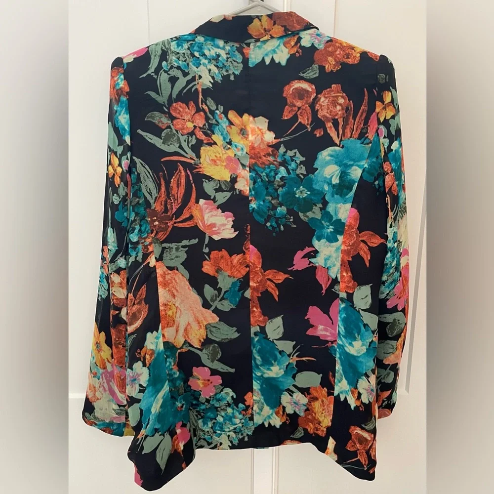 Lulus Gypsy Junkies Zeppelin Floral Print Blazer black medium jacket boho - Picture 8 of 13